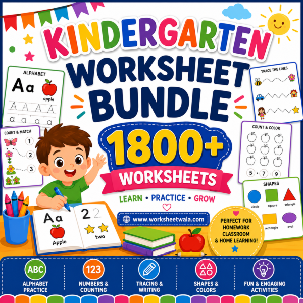 Kindergarten Worksheets Bundle