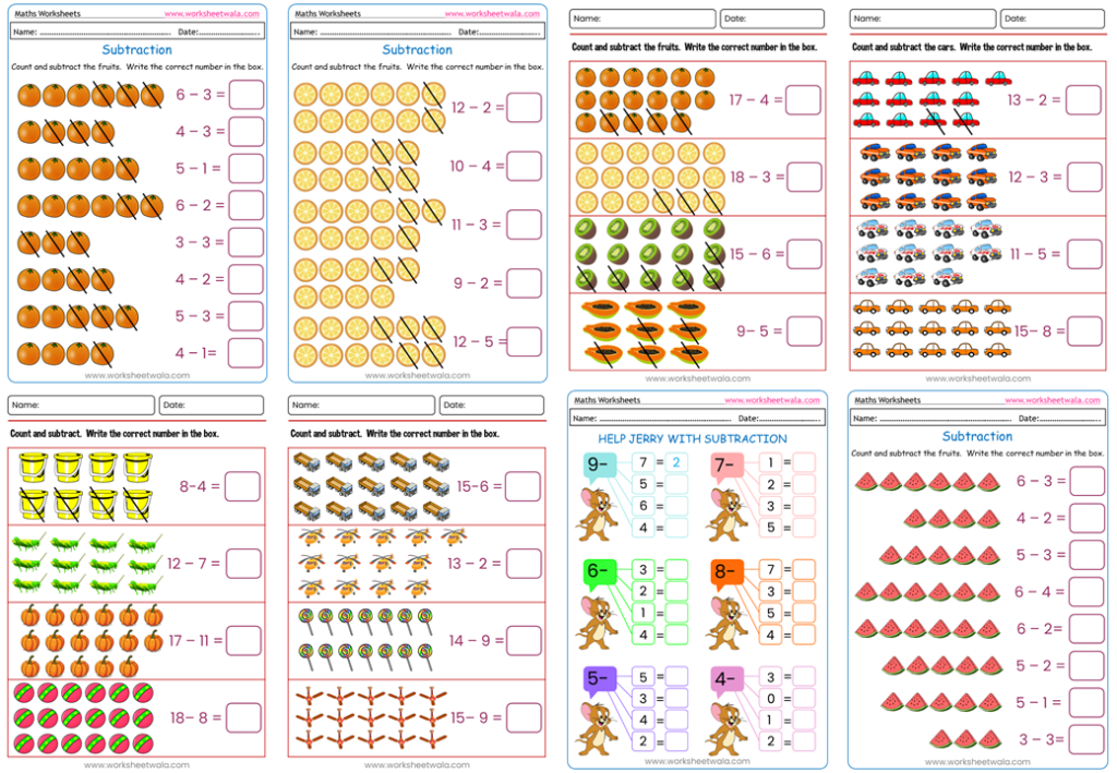 Subtraction Worksheets